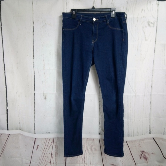 H&M Skinny Ankle Regular Waist Dark Blue Jeans - Picture 1 of 7